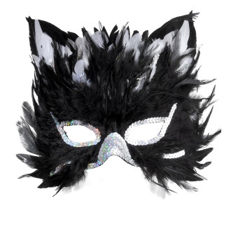 Masky, škrabošky - Widmann Péřová kočičí maska