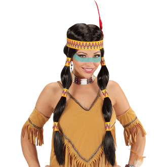 Paruky - Widmann Squaw indiánská paruka s čelenkou
