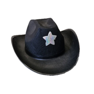 Klobouky, čepice, čelenky - Kovbojský klobouk se stříbrnou hvězdou bez šňůrky