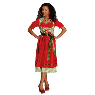 Kostýmy na karneval - Dirndl  tradiční kostým červeno-zelený