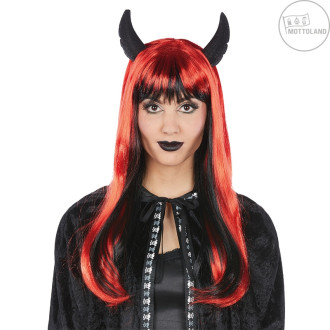 Paruky - Demonia - dámská paruka s rohy