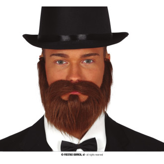 Kníry, vousy - Hnědé vousy s knírem