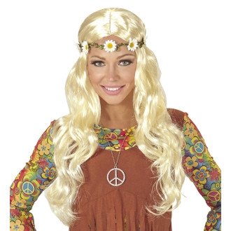 Paruky - Widmann Paruka středověká s čelenkou - HIPPIE blond