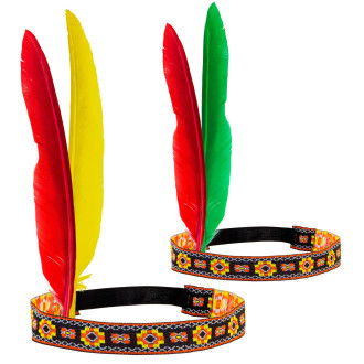 Klobouky, čepice, čelenky - Widmann Indiánská čelenka se dvěma péry unisex