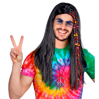 Paruky - Widmann Hippie paruka s korálkovými copánky