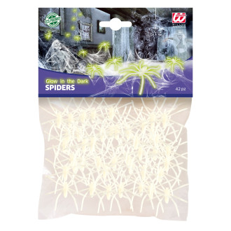 Doplňky - Widmann Sada 42 fluoreskujících pavouků