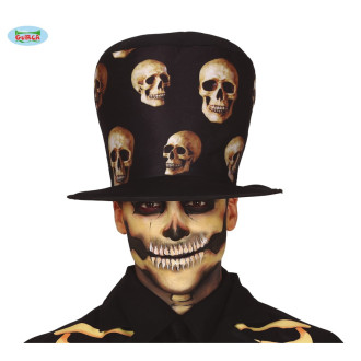 Klobouky, čepice, čelenky - SKULL HAT - klobouk se smrtkami