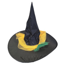 Čarodějnický klobouk se žlutým tylem