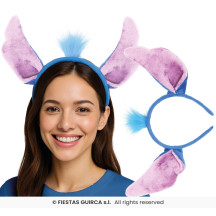 Modrá mimozemská čelenka s vlasy