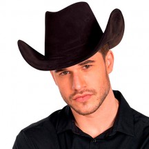 Kovbojský klobouk velurový vzhled černý vel. 56 - 58