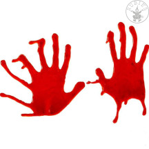 Dekorace na sklo - krvavé ruce