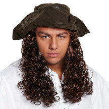 Pirátský klobouk s vlasy