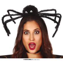 Černý pavouk na vlasové sponě