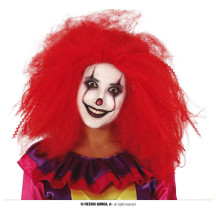 Red clown wig - červená klauní paruka
