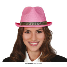 Gangsterský klobouk růžový