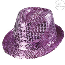 Flitrový klobouk pink
