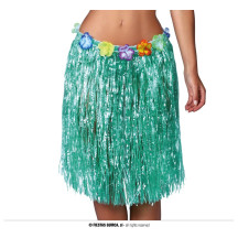 Havajská sukně s květy zelená