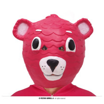 Latexová maska medvěda - pink