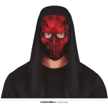Červená hokejová maska s kapucí