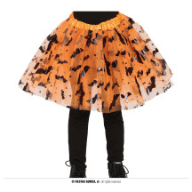 Dětská oranžová sukně s netopýry