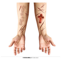 Tetování - samolepící šrámy a kříž
