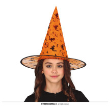 Oranžový čarodějnický klobouk pro děti