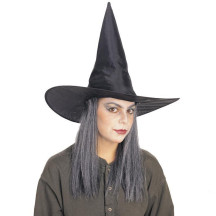 Klobouk čarodějnický s šedými vlasy