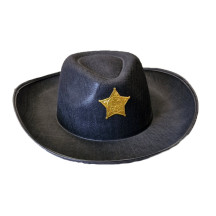 Kovbojský klobouk se zlatou hvězdou bez šňůrky