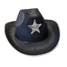 Kovbojský klobouk se stříbrnou hvězdou a stříbrným lemem