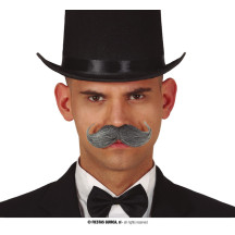 Knír točený nahoru šedý