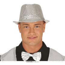 Flitrový klobouk stříbrný